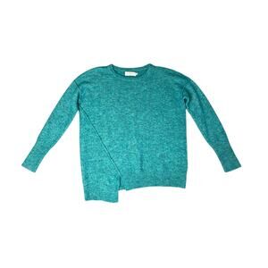 Velvet by Graham & Spencer Alpaca & Wool Teal Asymmetrical Sweater SZ XS Chic